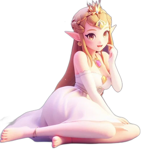 crown, dress, concept art, pixel art, fantasy art, 3d render, pastel, golden transparent PNG cut-out