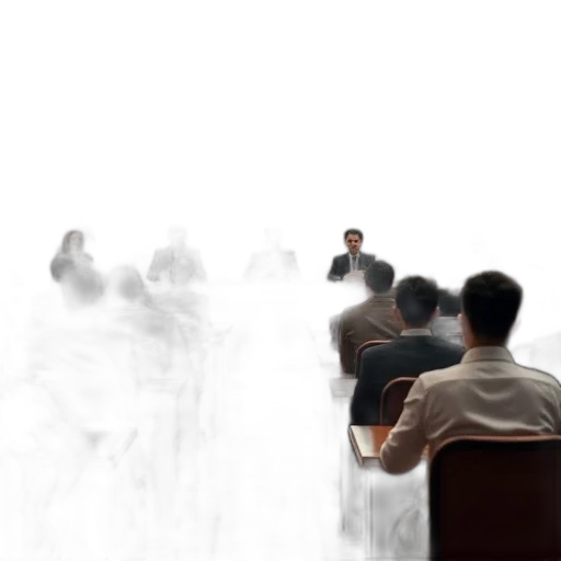 staff, fog, group, people, seated, room, wooden, desks transparent PNG cut-out
