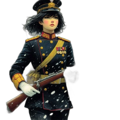 staff, weapon, jacket, concept art, 3d render, fantasy art, photorealistic, snow transparent PNG cut-out