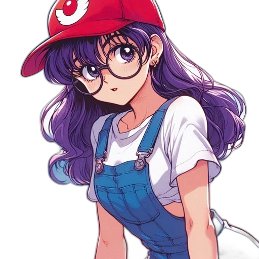 hat, staff, dress, weapon, anime, vaporwave, cartoon, watercolor transparent PNG cut-out