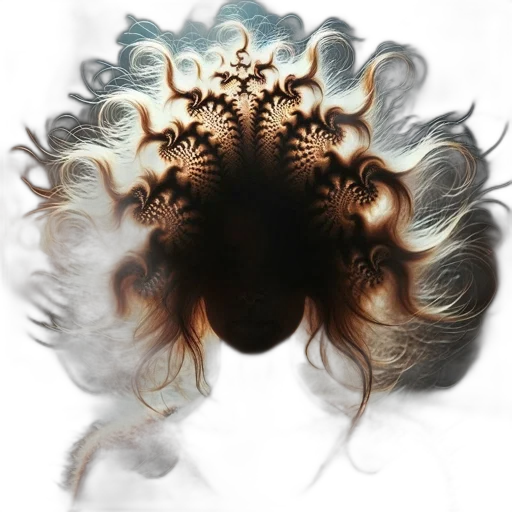 hair, crown, mask, creature, photorealistic, concept art, 3d render, fantasy art transparent PNG cut-out