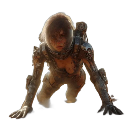 robot, creature, animal, face, concept art, 3d render, photorealistic, fantasy art transparent PNG cut-out