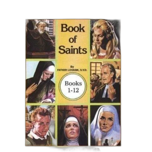 book, cover, titled, saints, father, lovasik, featuring, images transparent PNG cut-out