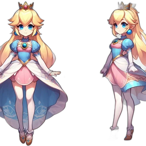 dress, concept art, pixel art, fantasy art, anime, pastel, monochrome, blue transparent PNG cut-out