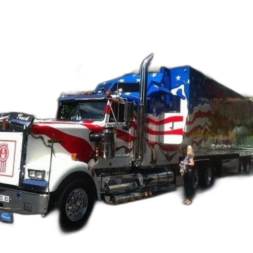 weapon, 3d render, photorealistic, concept art, large, decorated, truck, american transparent PNG cut-out