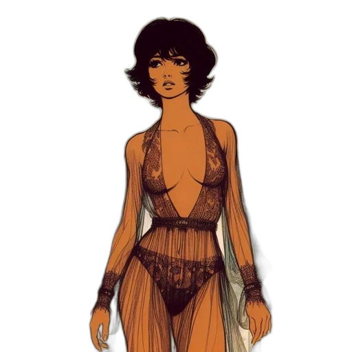 dress, jewelry, staff, concept art, comic book art, fantasy art, pixel art, earth tones transparent PNG cut-out