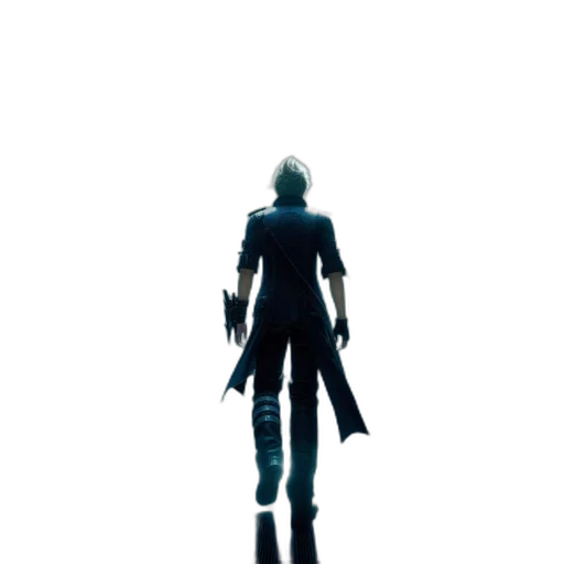 jacket, staff, sword, robot, concept art, 3d render, cyberpunk, pixel art transparent PNG cut-out