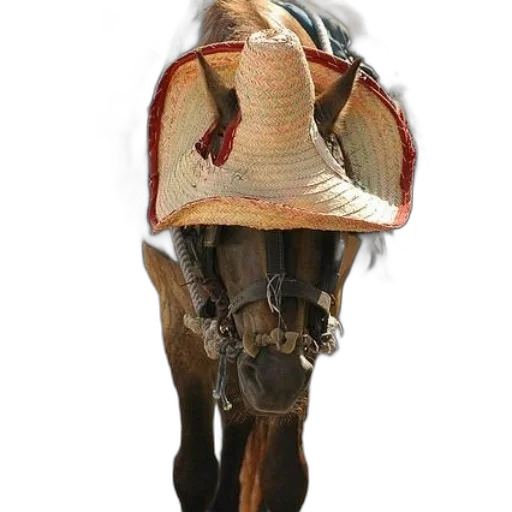 hat, animal, mask, staff, photorealistic, horse, wearing, large transparent PNG cut-out