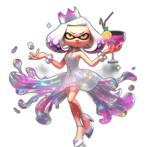 dress, staff, weapon, concept art, watercolor, vaporwave, pixel art, monochrome transparent PNG cut-out
