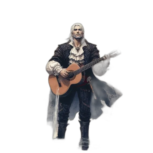 jacket, weapon, concept art, 3d render, fantasy art, pixel art, monochrome, man transparent PNG cut-out