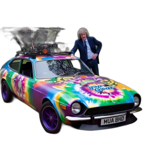 car, weapon, animal, vaporwave, concept art, fire, man, stands transparent PNG cut-out