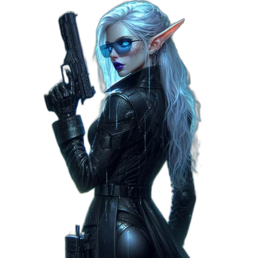 staff, weapon, concept art, fantasy art, cyberpunk, comic book art, blue, dark transparent PNG cut-out