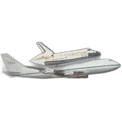 3d render, outer space, nasa, space, shuttle, being, transported, top transparent PNG cut-out