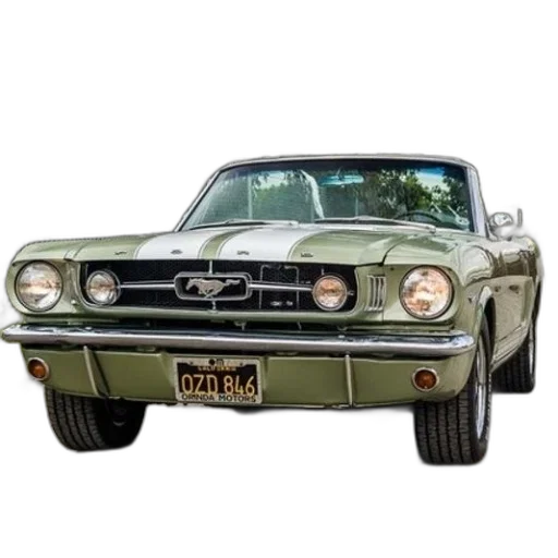 car, photorealistic, 3d render, classic, green, ford, mustang, convertible transparent PNG cut-out