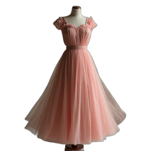dress, 3d render, pastel, row, cap, sleeves transparent PNG cut-out