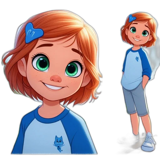 face, dress, concept art, 3d render, cartoon, anime, blue, two transparent PNG cut-out