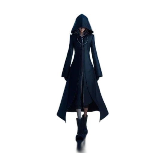 jacket, dress, umbrella, staff, concept art, 3d render, cyberpunk, fantasy art transparent PNG cut-out
