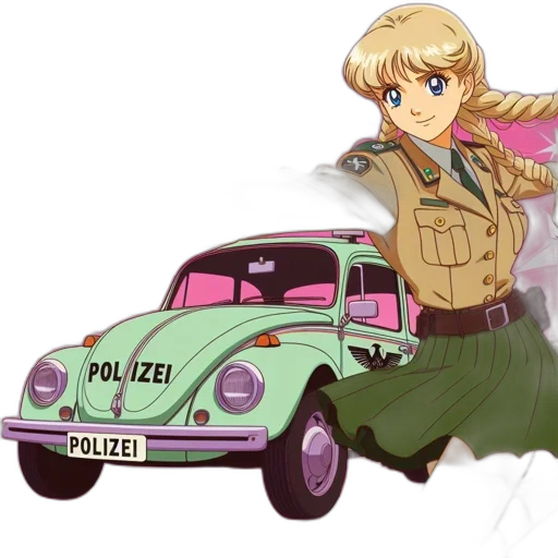 car, weapon, jacket, animal, anime, concept art, cartoon, vaporwave transparent PNG cut-out