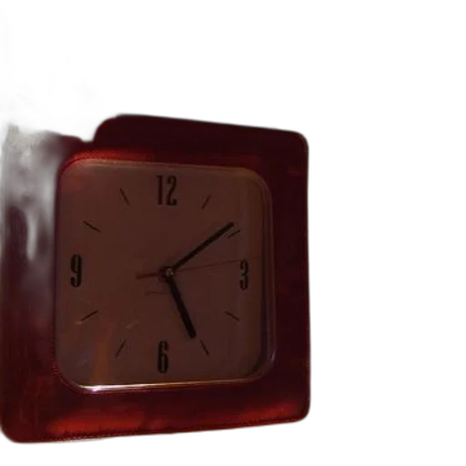 jewelry, furniture, 3d render, photorealistic, square-shaped, clock, red, frame transparent PNG cut-out