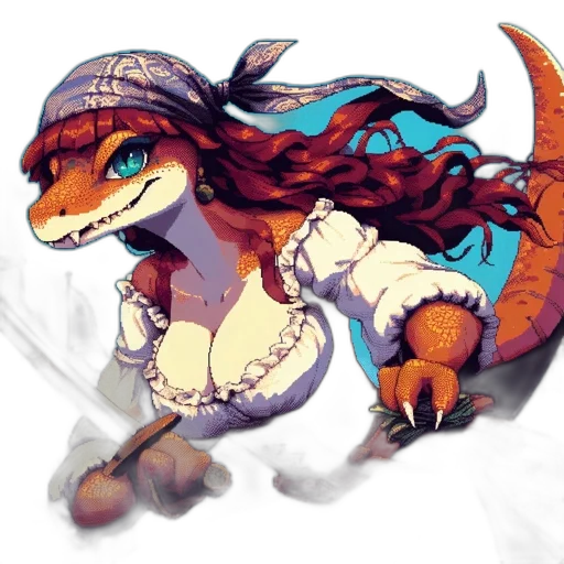 dragon, hat, creature, staff, concept art, fantasy art, pixel art, watercolor transparent PNG cut-out