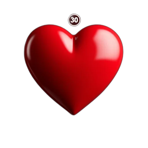jewelry, 3d render, photorealistic, red, glossy, heart-shaped, object, smooth transparent PNG cut-out