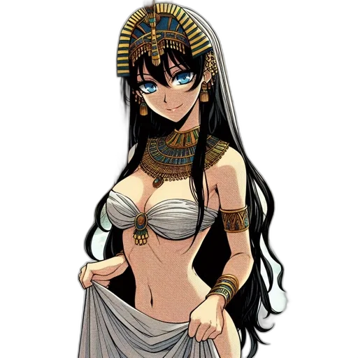 jewelry, dress, mask, fantasy art, anime, pixel art, concept art, egyptian transparent PNG cut-out