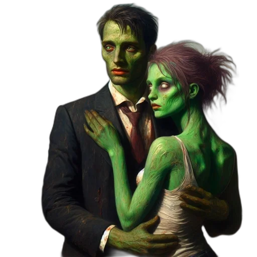 mask, concept art, fantasy art, comic book art, photorealistic, outer space, green, two transparent PNG cut-out