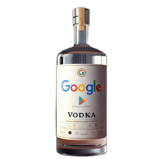 bottle, 3d render, image, displays, google, vodka, labeled, itself transparent PNG cut-out