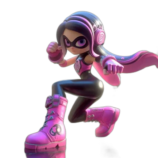 weapon, jacket, shoes, dress, concept art, 3d render, vaporwave, cartoon transparent PNG cut-out