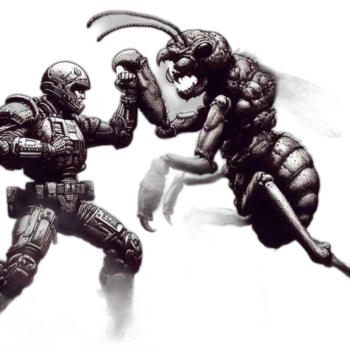 robot, weapon, creature, concept art, comic book art, fantasy art, cyberpunk, outer space transparent PNG cut-out