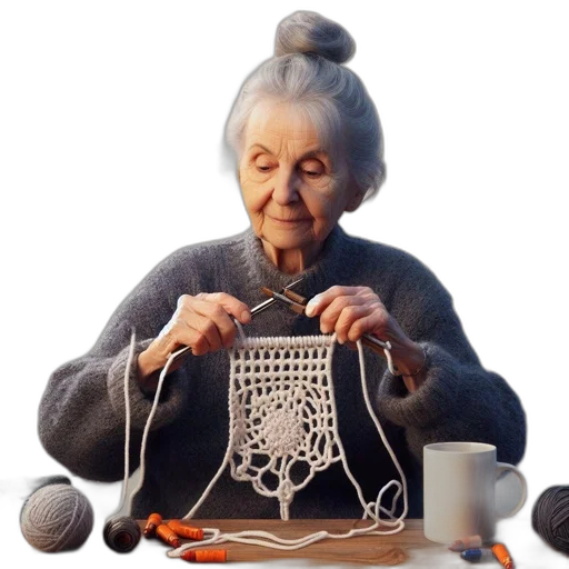 jewelry, staff, dress, photorealistic, concept art, elderly, woman, peacefully transparent PNG cut-out