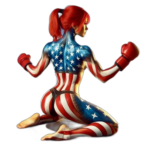 comic book art, concept art, cartoon, pixel art, female, figure, red, hair transparent PNG cut-out