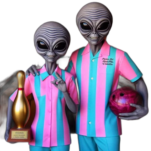 robot, vaporwave, concept art, 3d render, outer space, two, extraterrestrial, figures transparent PNG cut-out