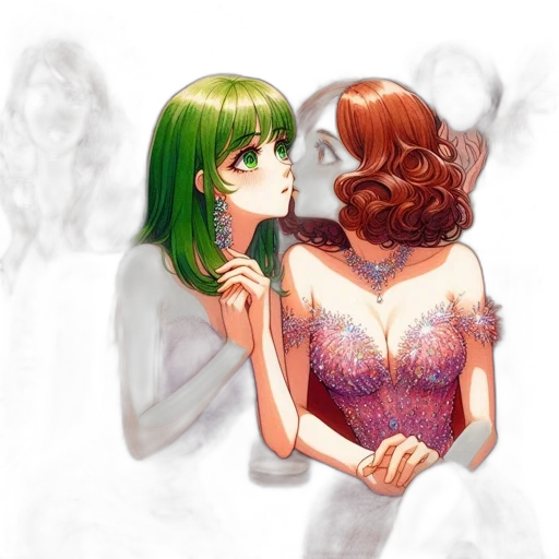 watercolor, concept art, pixel art, anime, fire, green, two, animated transparent PNG cut-out