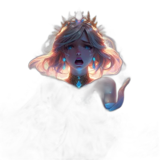 crown, mask, face, creature, concept art, fantasy art, watercolor, pixel art transparent PNG cut-out