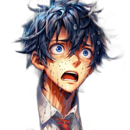 face, mask, creature, anime, comic book art, concept art, pixel art, blue transparent PNG cut-out