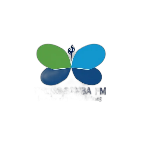 3d render, stylized, logo, featuring, two, large, rounded, shapes transparent PNG cut-out