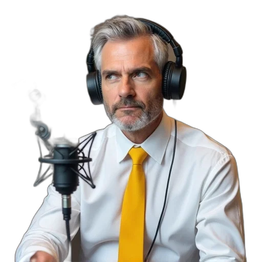 staff, man, gray, hair, wearing, white, shirt, yellow transparent PNG cut-out