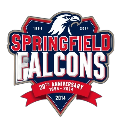stylized, logo, featuring, words, springfield, falcons, bold, red transparent PNG cut-out