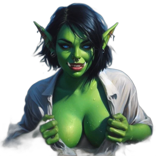 staff, face, fantasy art, concept art, photorealistic, comic book art, green, emerald-skinned transparent PNG cut-out