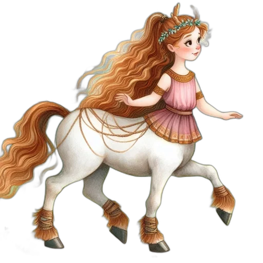 animal, concept art, fantasy art, cartoon, 3d render, girl, riding, centaur transparent PNG cut-out