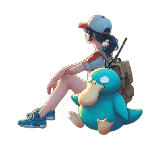 weapon, creature, hat, staff, concept art, 3d render, pixel art, vaporwave transparent PNG cut-out
