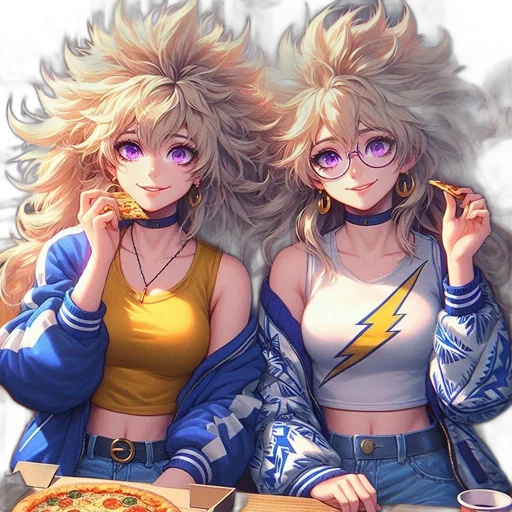 jacket, food, hair, anime, vaporwave, fantasy art, concept art, neon lights transparent PNG cut-out