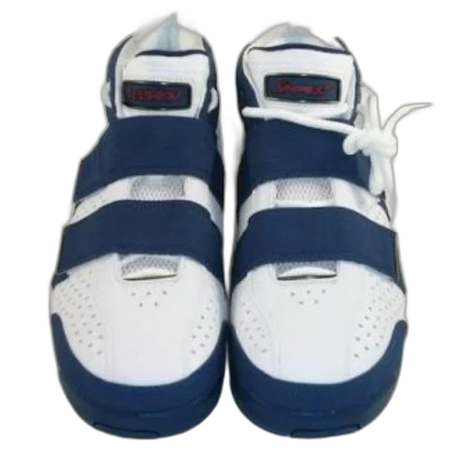 shoes, blue, pair, white, sneakers, velcro, straps, red transparent PNG cut-out