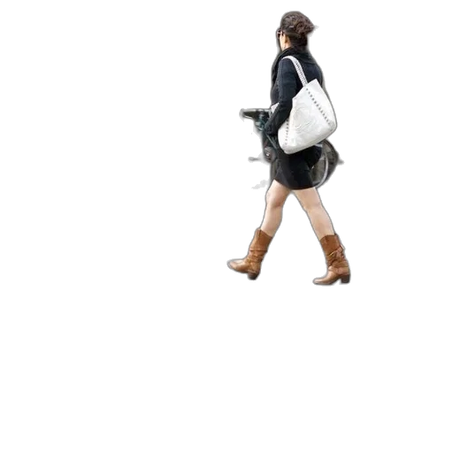 jacket, staff, shoes, robot, 3d render, concept art, photorealistic, woman transparent PNG cut-out