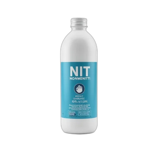 bottle, white, plastic, blue, label, containing, brand, name transparent PNG cut-out