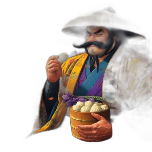 food, staff, hat, face, concept art, fantasy art, photorealistic, oil painting transparent PNG cut-out
