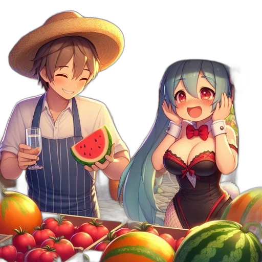 food, hat, anime, pixel art, watercolor, concept art, fire, sunset transparent PNG cut-out