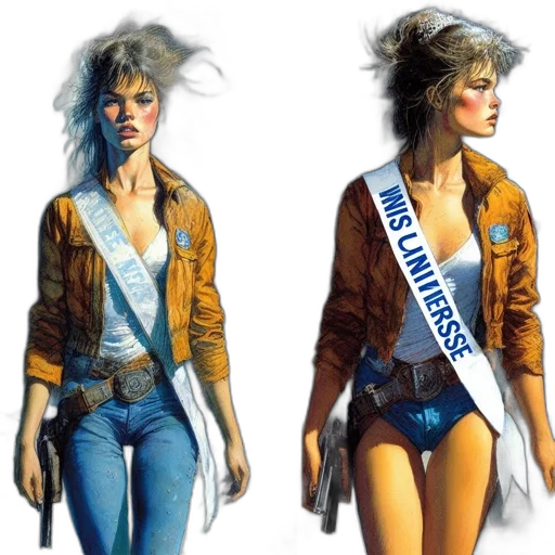 jacket, crown, concept art, comic book art, cyberpunk, photorealistic, blue, two transparent PNG cut-out