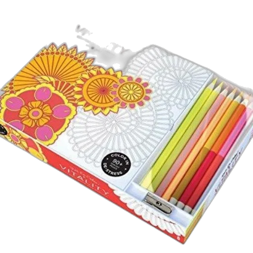 colorful, vibrant, coloring, book, titled, vitality, set, colored transparent PNG cut-out